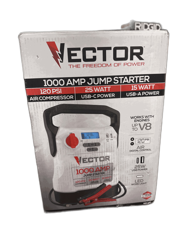 VECTOR 1000 Amp Jump Starter, Compressor, USB Power