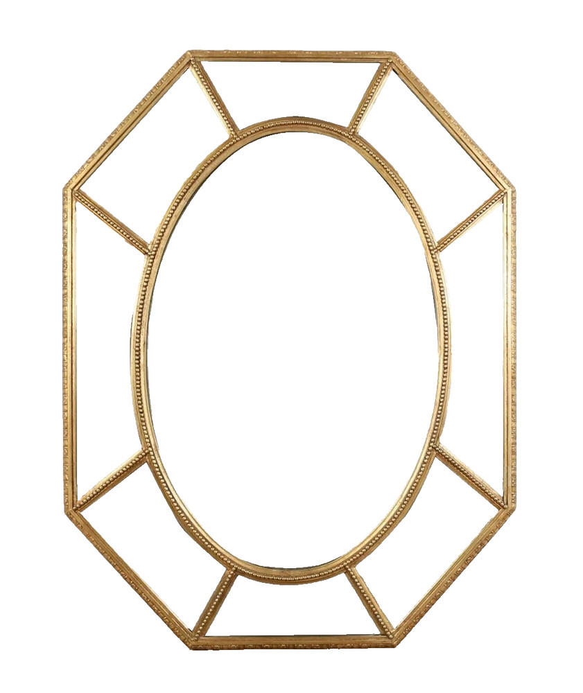 Friedman Brothers Gold Gilt Octagonal Designer Mirror