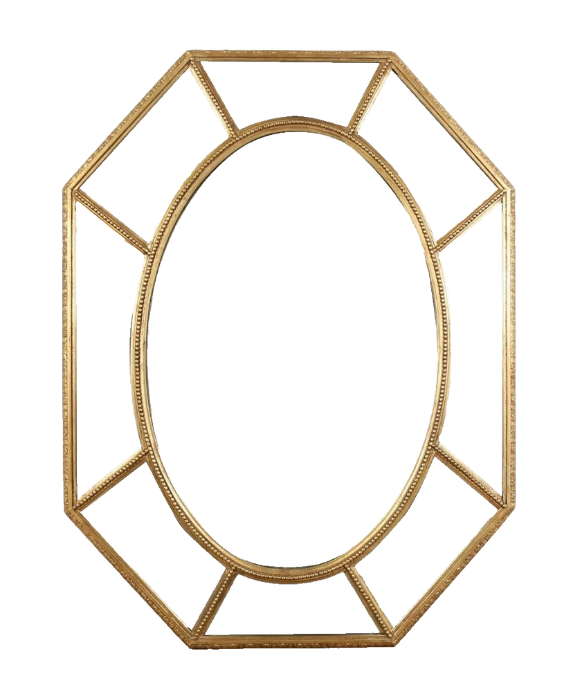 Friedman Brothers Gold Gilt Octagonal Designer Mirror