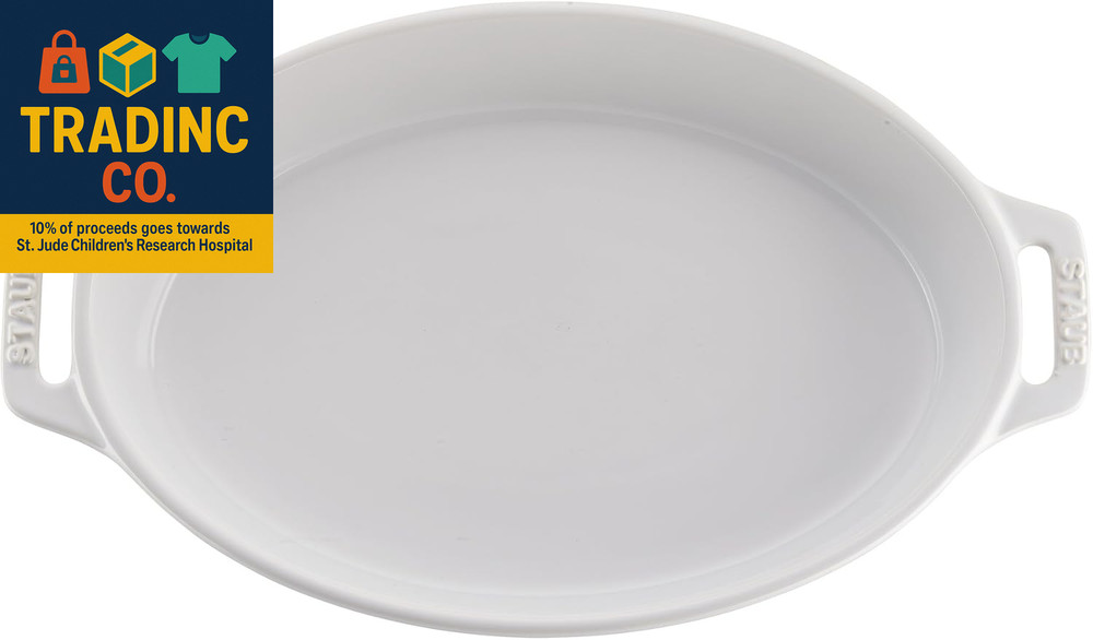 Ceramic Oval Baking Dish Set, 2-Piece, White