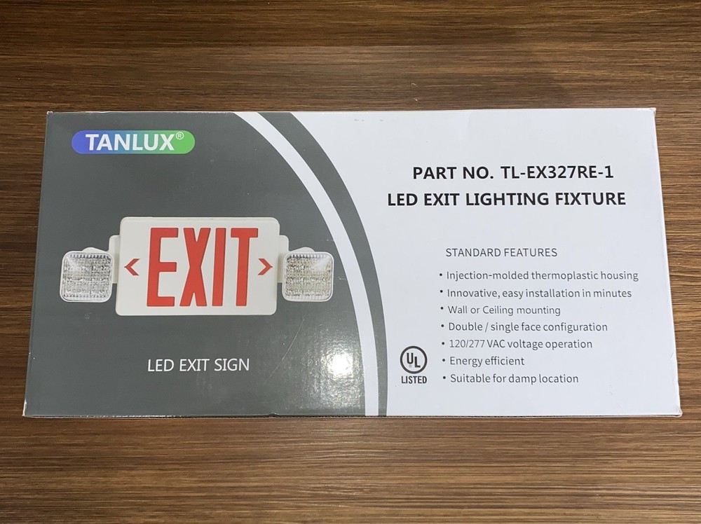 Commercial LED EXIT Sign Kit – Wall/Ceiling Mount – Red Letters - Easy Install