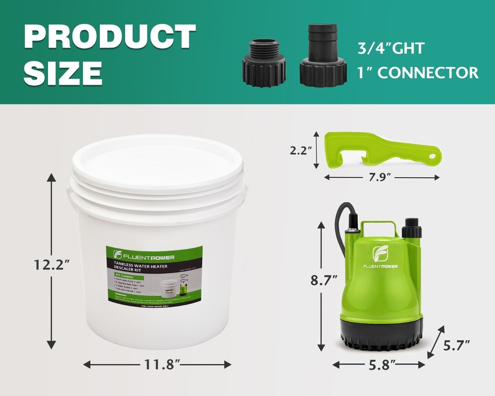 FLUENTPOWER Tankless Water Heater Flushing Kit