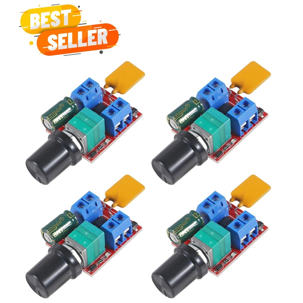 Compact 12V Motor Speed Controller - 4Pcs 90W Adjustable PWM Regulator Module