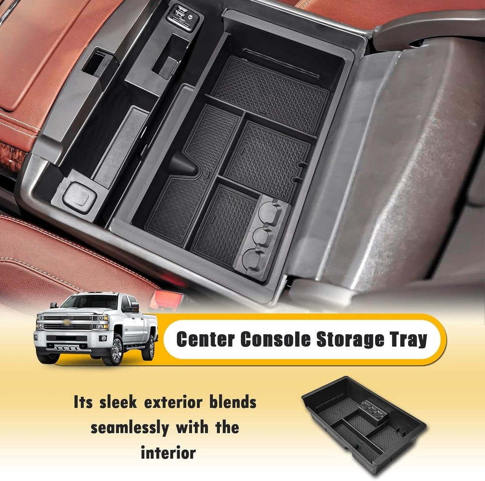 Center Console Organizer Tray Compatible with 2014-2018 Chevy Silverado/GMC Sier