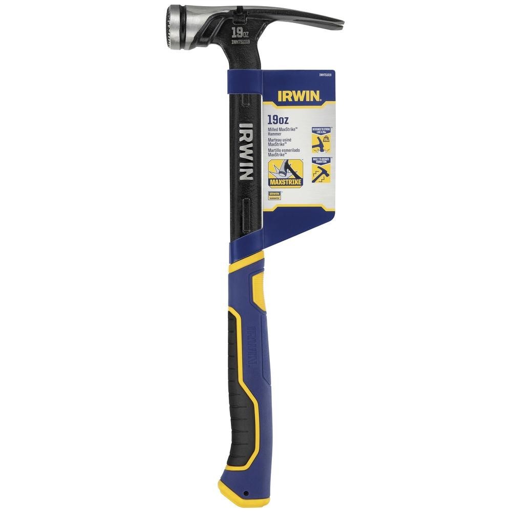 19 Oz Solid Steel Mason Framing Hammer Magnetic Nail Start Light Rubber Handle