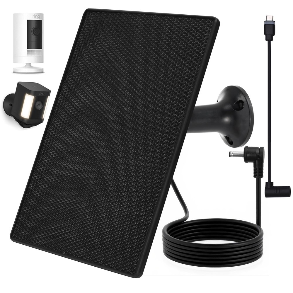 Solar Panel for Ring Camera, 4W Charger Compatible with Black-1Pack