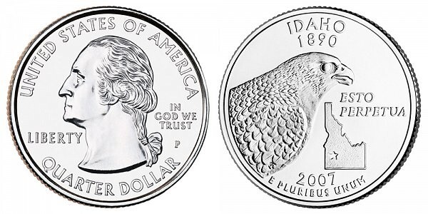 2007 P  IDAHO STATE QUARTER  Choice Unc  From Mint Rolls