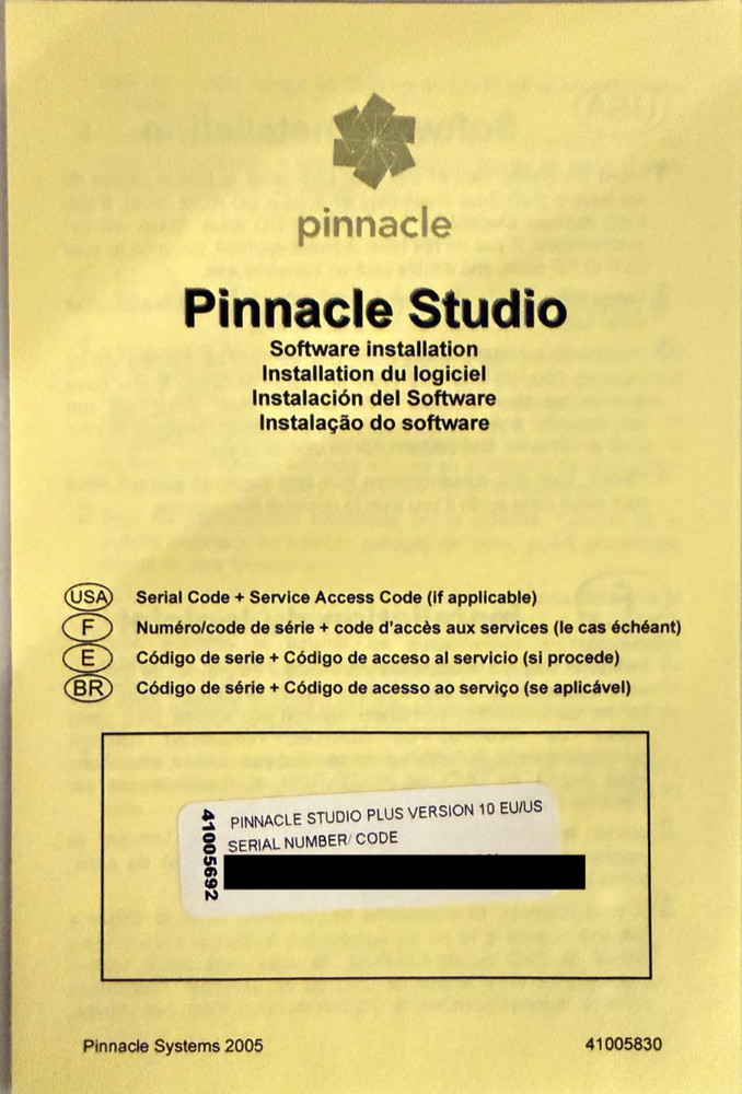 Pinnacle Studio MediaSuite Version 10 - PREOWNED; never used / loaded