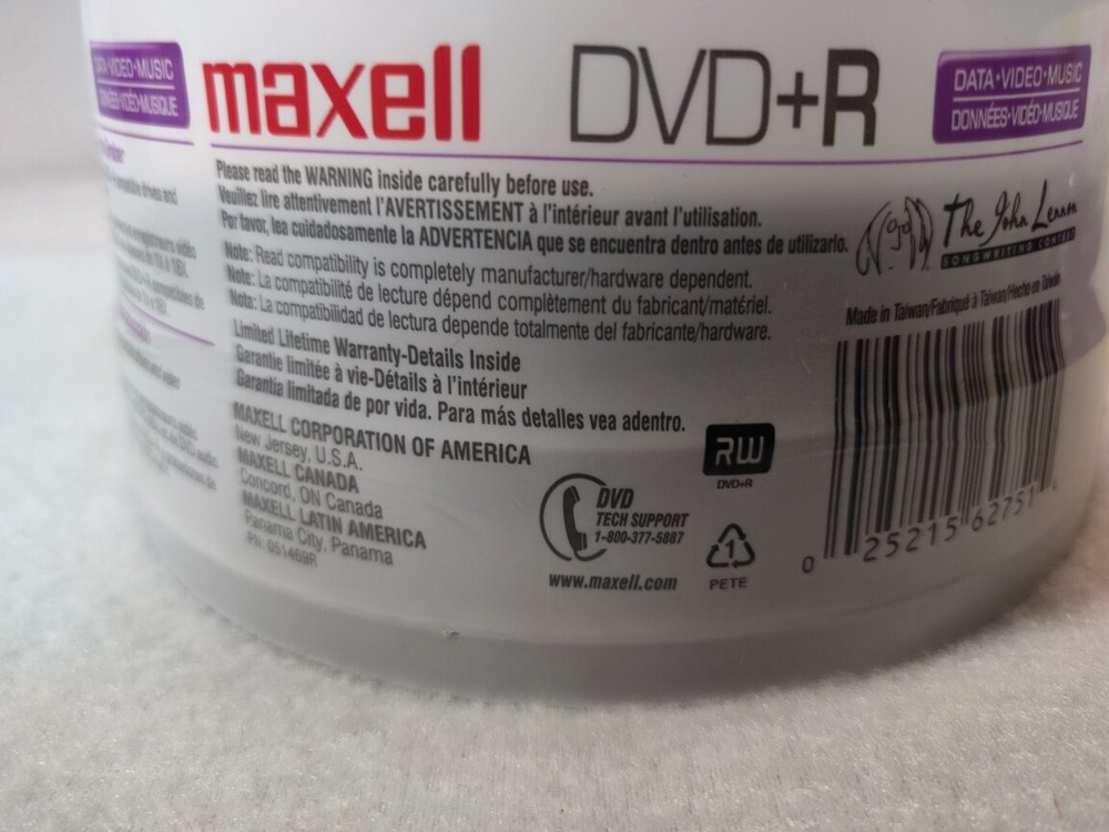 75 Maxell DVD-R and DVD+R Discs - NEW