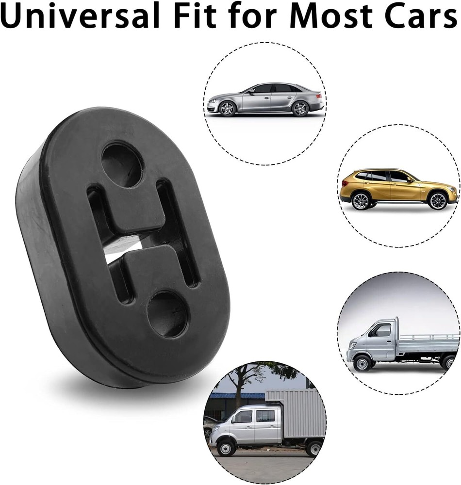 2pcs Mount Bracket Duty Rubber 2 Hole Exhaust Hanger Tail Pipe Bushing Insulator
