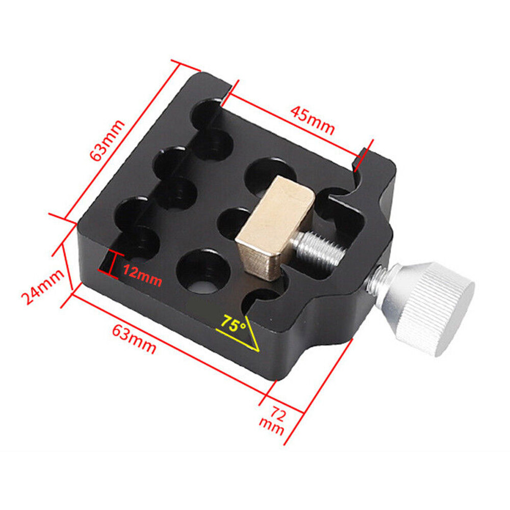 Medium Dovetail Clamp with Brass Screw 75 Degree Base Black for Telescope