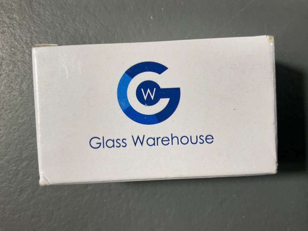Glass Warehouse 78" Single Fixed Panel Hardware Square Clip Satin Brass Finish