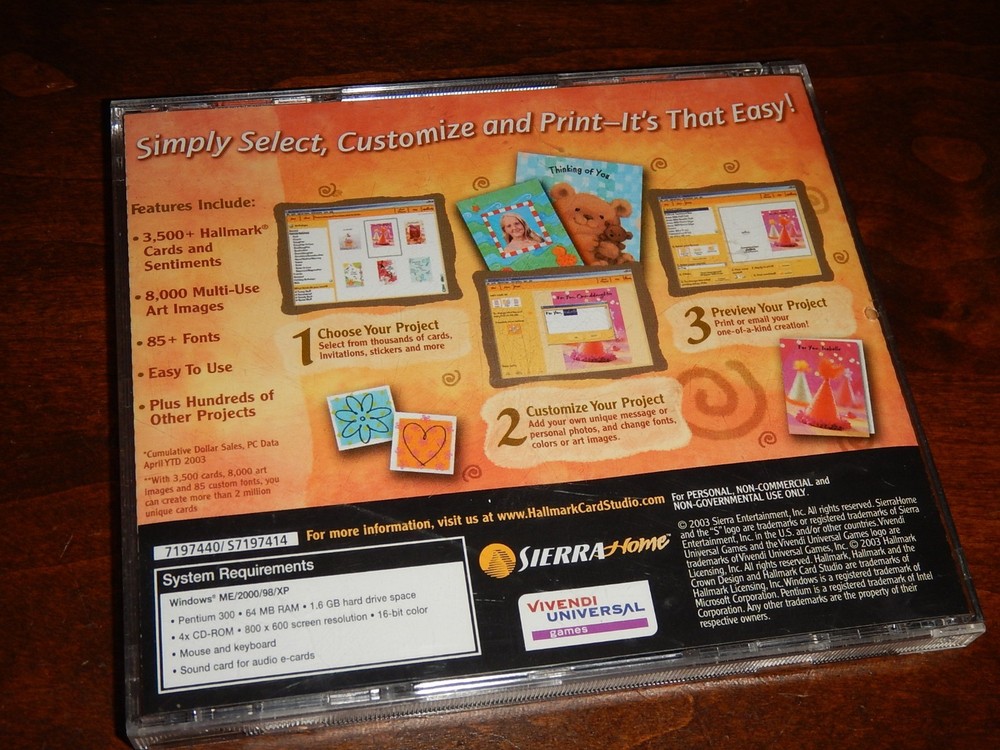 Sierra Home Hallmark Card Studio 2004 PC 2 Disc