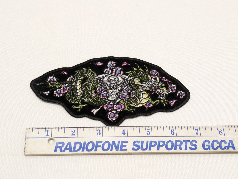 New Motorcycle Jacket Patch Dragon & Flowers Patch! 🧥 🏍️ 🐉 🌺