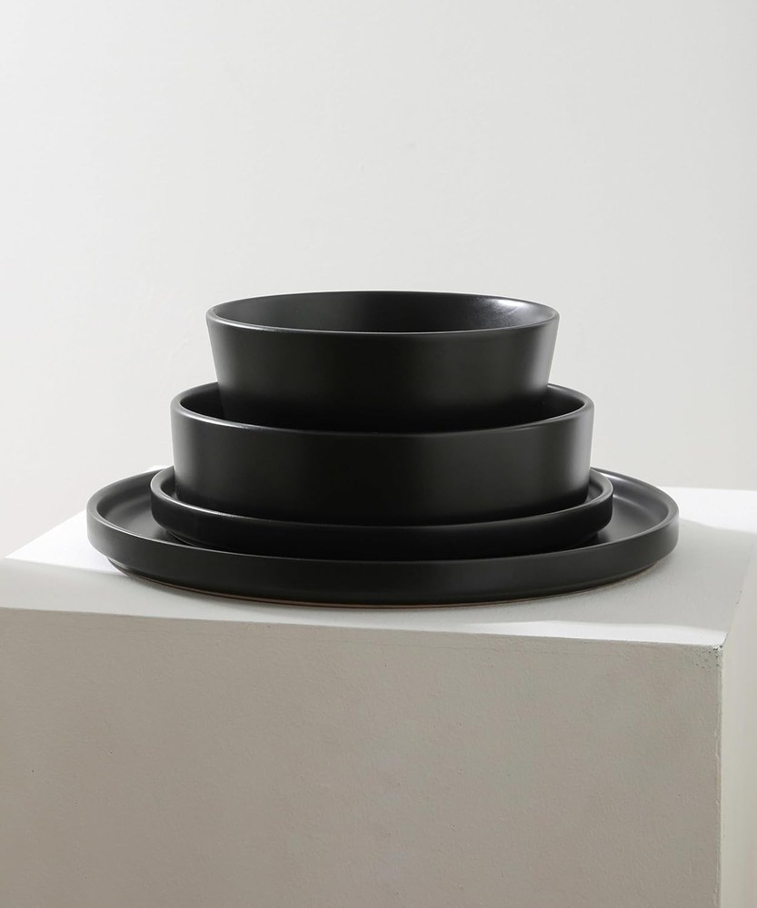 Celina Modern Stoneware 16-Piece Dinnerware Set Cereal & Dinner Bowls Dinner