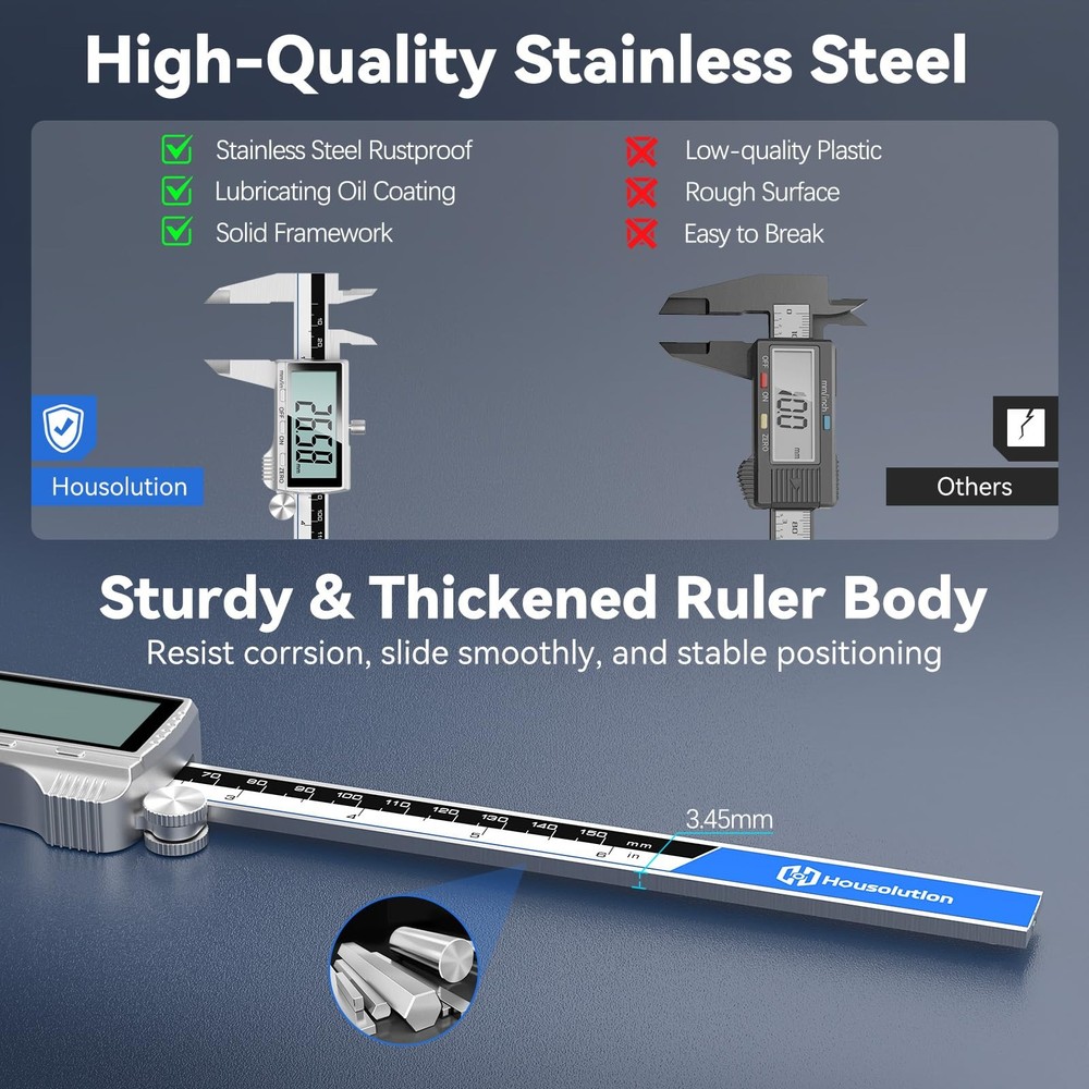 Digital Caliper, 12Inch Caliper Measuring Tool with Large LCD Screen, Inch/MM...