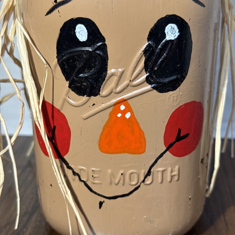 Mason Jar Painted Scarecrow Fall Decor