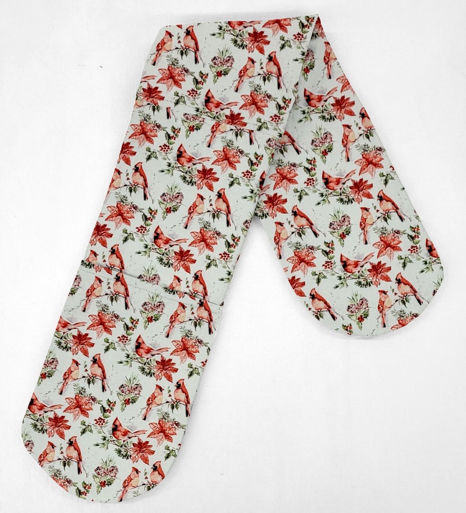 Winter Cardinals Double Oven Mitt