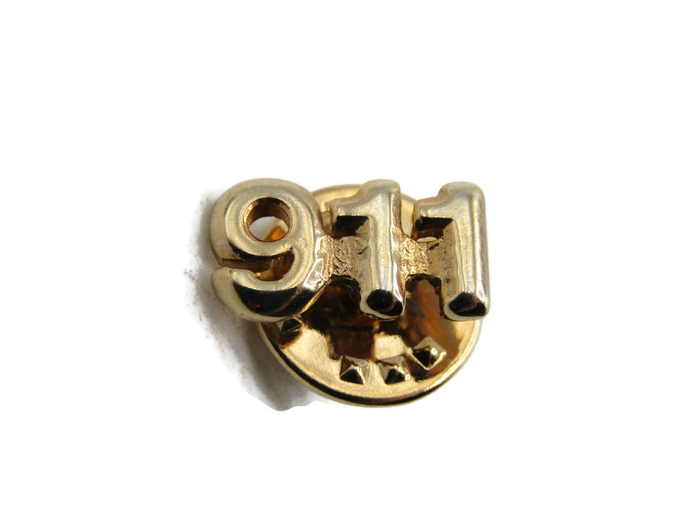 911 Numbered Pin Gold Tone