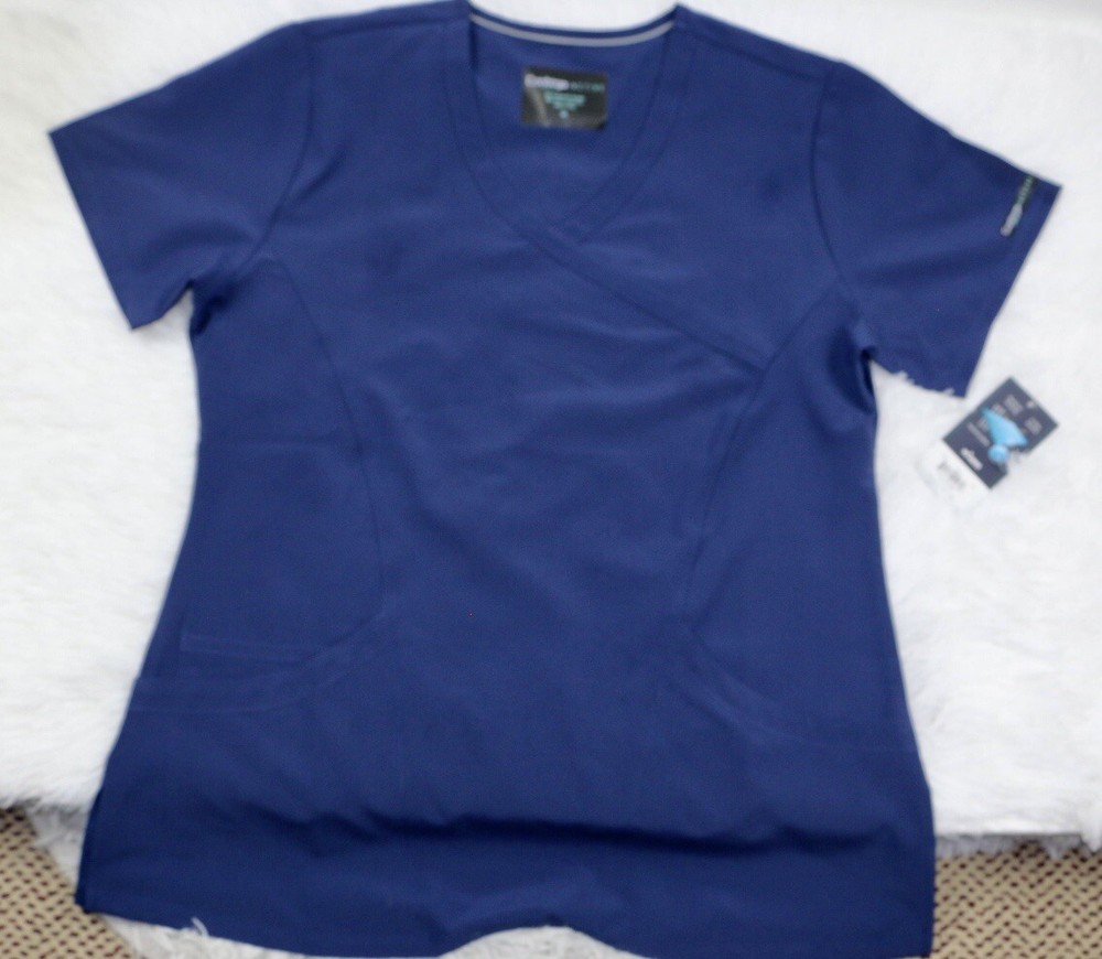 Contego Active Stretch Navy Scrub Top- Size M - NWT