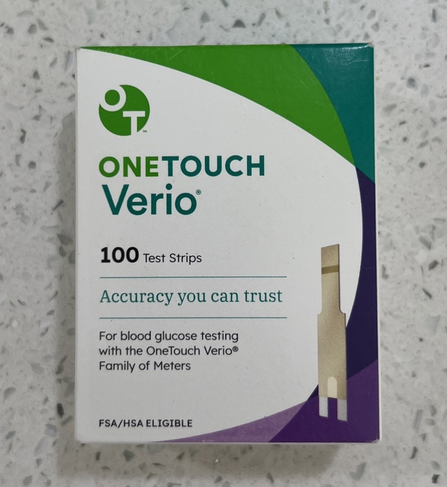 100 OneTouch Verio Blood Glucose Test Strips