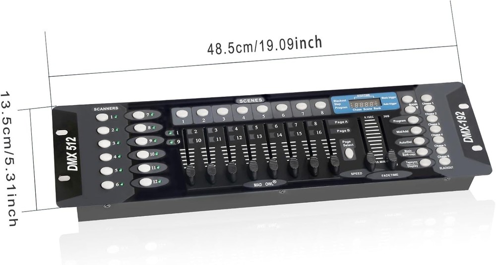 Professional DJ Lighting Console with Programmable Scenes and Easy Interface