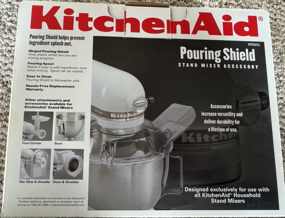 KitchenAid 2-Piece Pouring Shield Clear Plastic Stand Mixer Accessory
