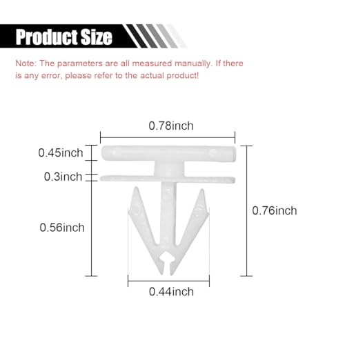 Rocker Panel Moulding Rivets Clips, White Nylon Side Skirt Sill 20PCS
