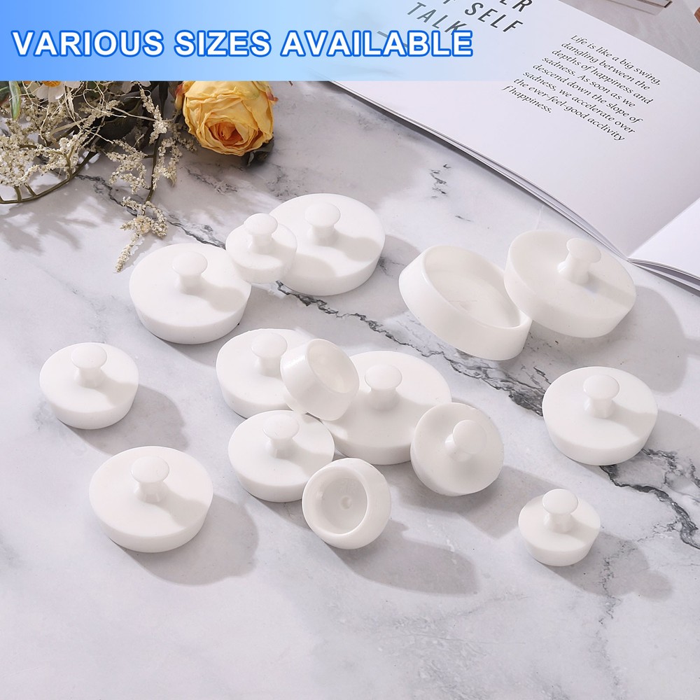 6Pcs Drain Stopper 3 Size with Handle for Laundry