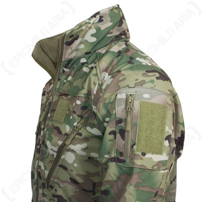 Multitarn Camo Softshell SCU Jacket - Windproof - Water Resistant - Zip Pockets