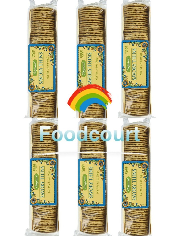 6 Pack Trader Joe's Original Savory Thin Crackers 3.4 oz Each Pack