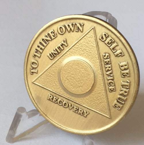 AA Alcoholics Anonymous Plain Front Bronze Medallion Chip Serenity Prayer Coin