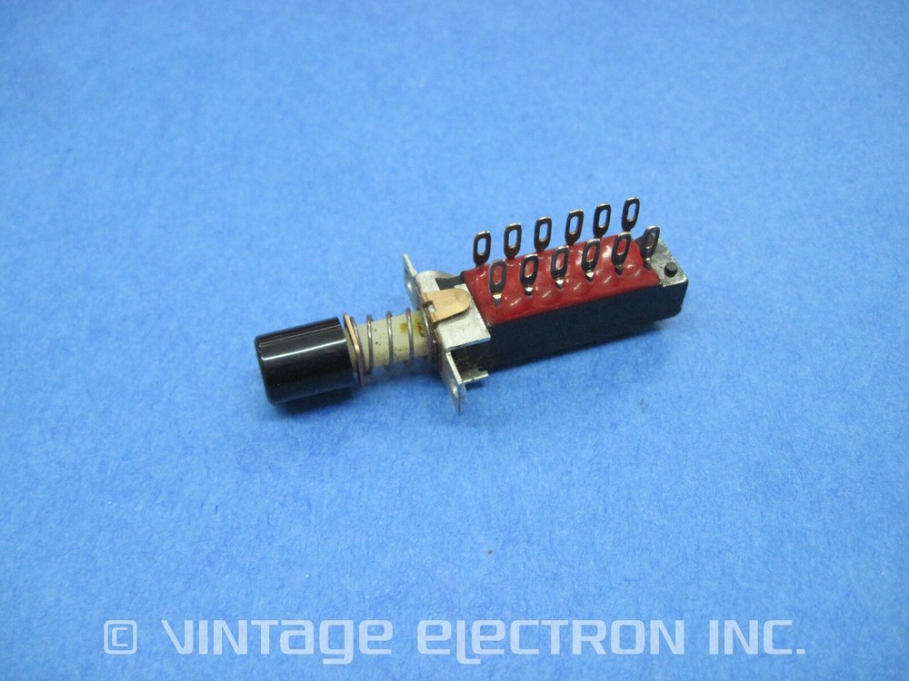Pushbutton Switch Assy w/Cap: 1X4PDT, 12 Pin, Locking, $9.95/ea