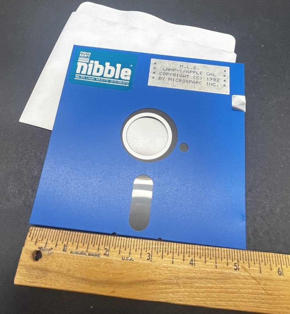 Vintage MicroSparc Nibble 1982 Programs Floppy Disk M.L.E. Lamp-1 Apple Cal
