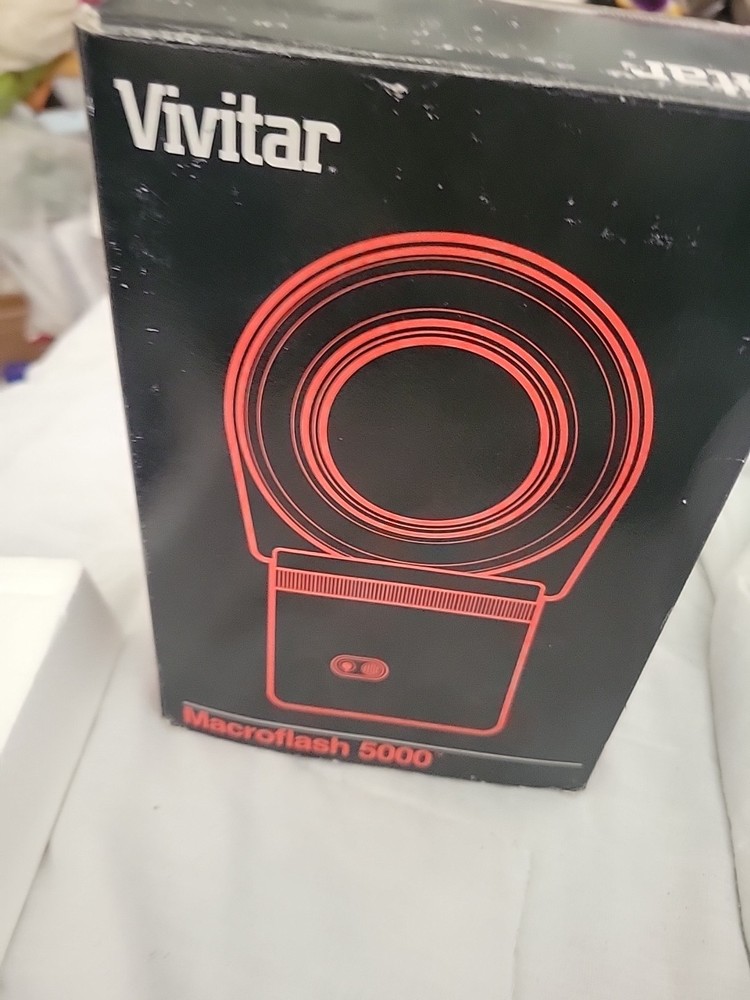 VIVITAR MACROFLASH 5000 RING FLASH W/52MM ADAPTER TESTED AND WORKING