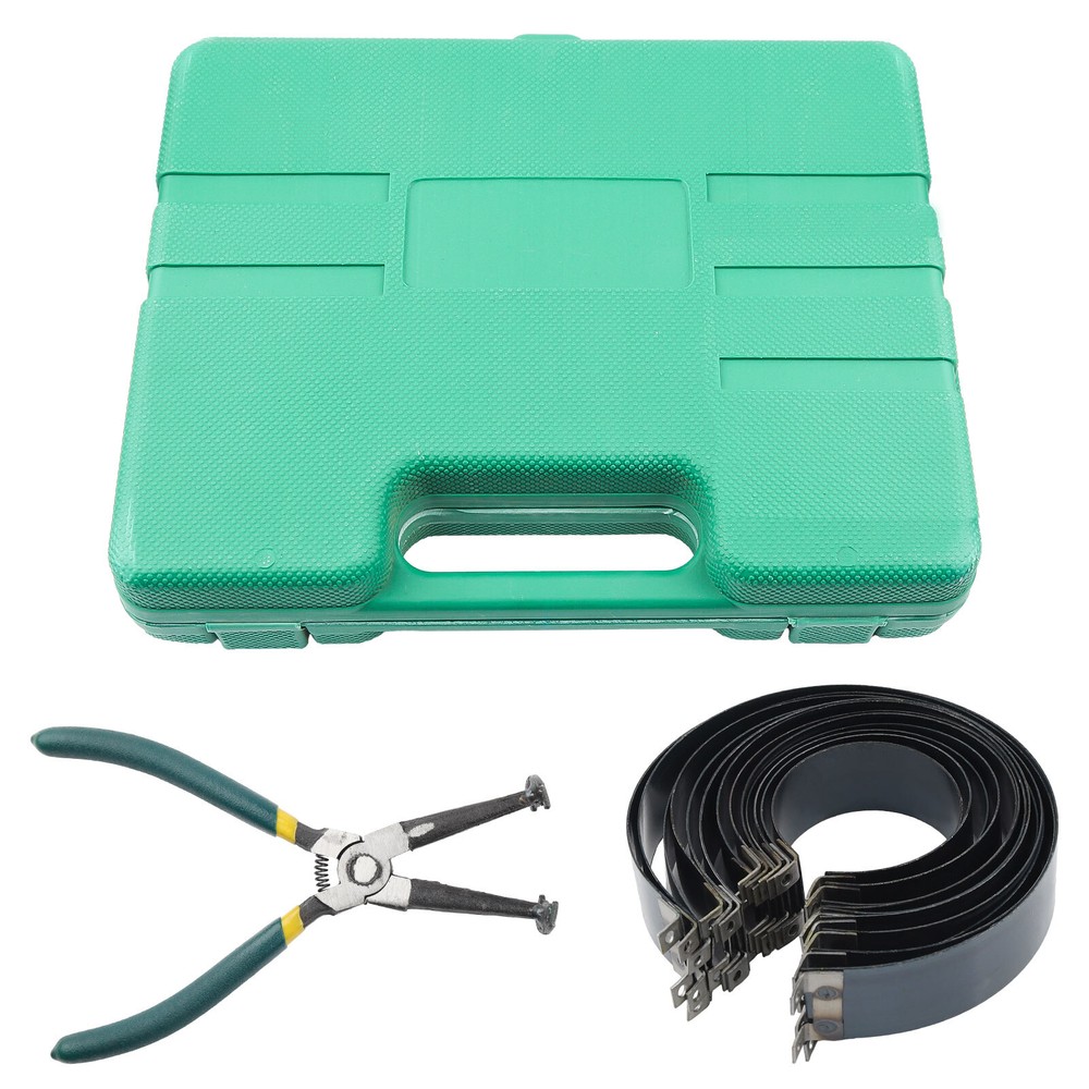 Motorcycle Piston Ring Compressor Cylinder Installer Tool Kit with Plier&14 Band