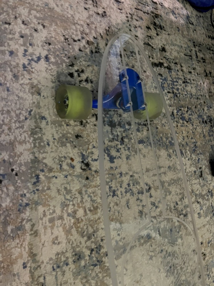Ghost Longboard - 40" Clear w/ light up wheels - Skull Hand Design