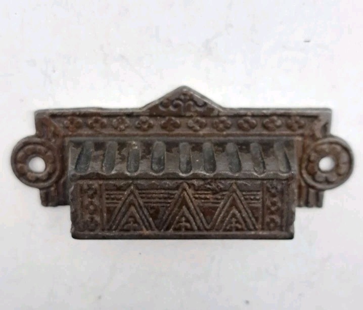 Antique Bin Pull Apothecary Drawer Pull Handle Old Vintage Cast Iron Hardware