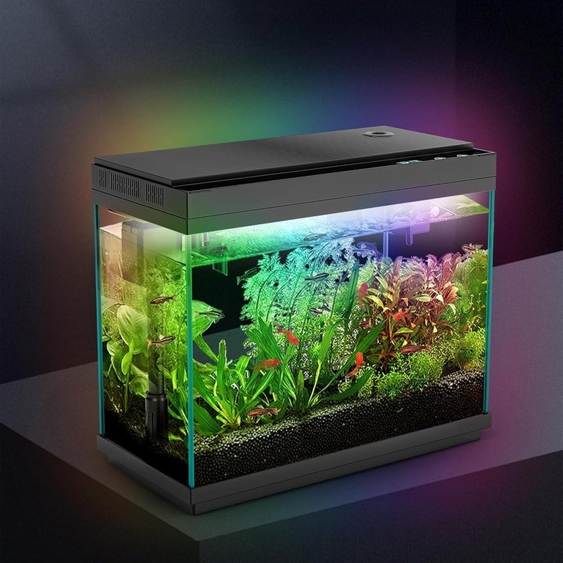 Smart Aquarium Fish Tank LED Light Humidifier Filter Temperature Display New