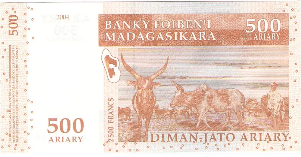 Madagascar 500 Ariary 2004 Pick.88 Mint Unc