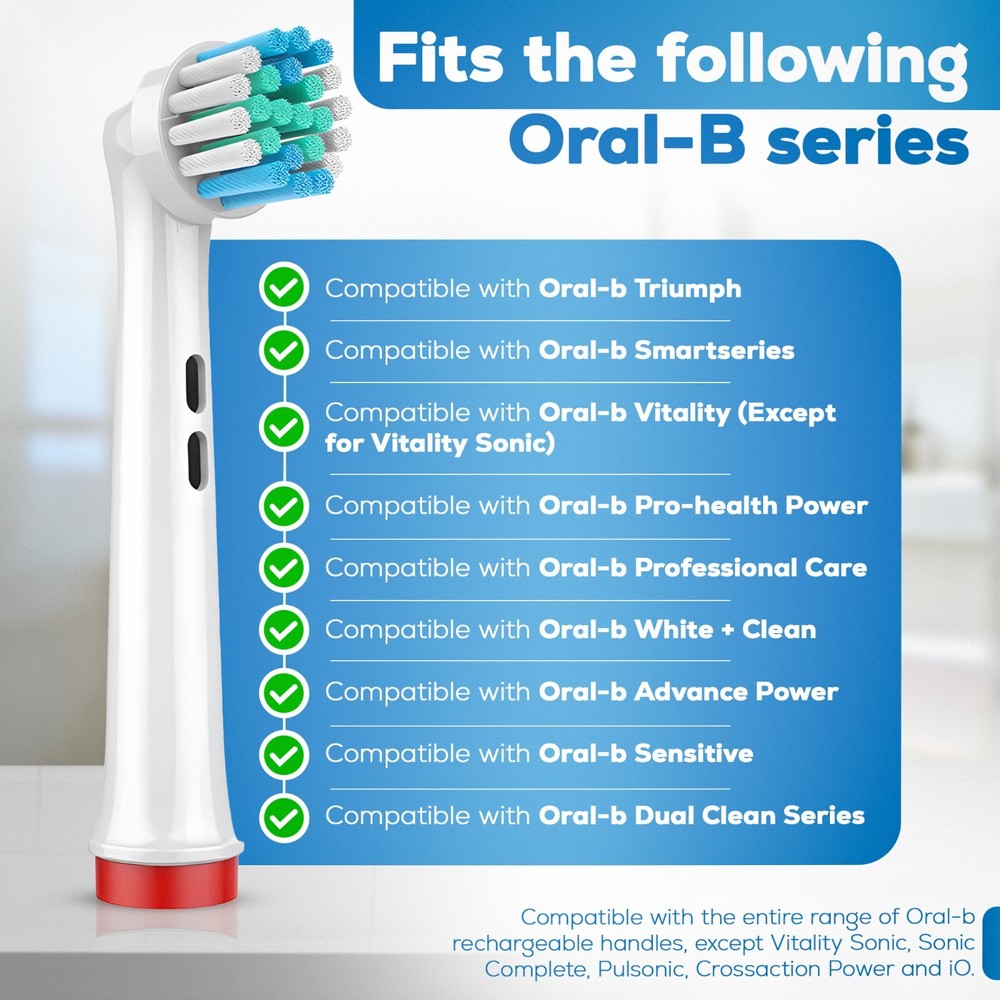 ✅ 8 pcs Replacement Toothbrush Heads Compatible with Oral-B + 4 covers!