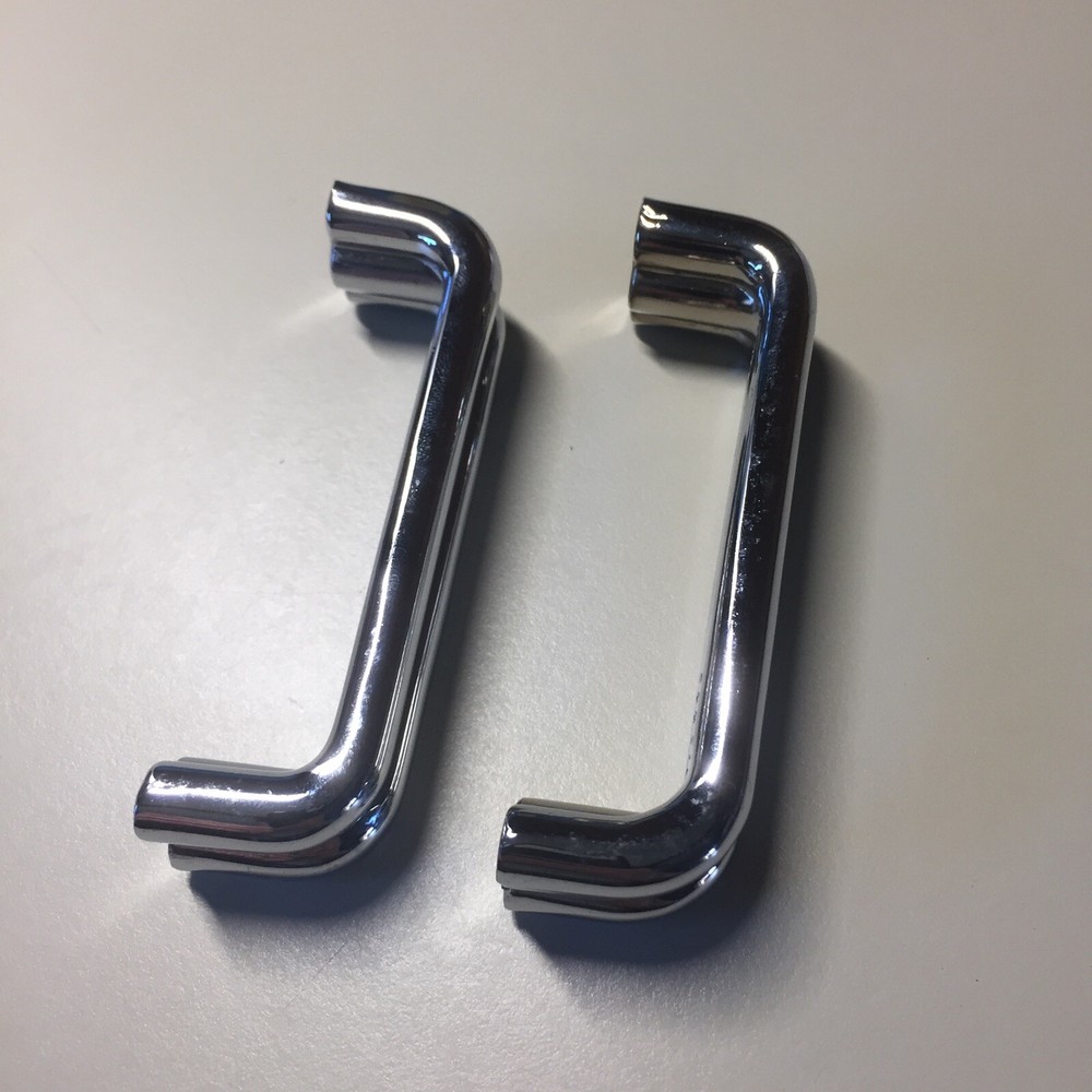 2 Vintage KBC Chrome Split Bar Drawer Pull Mid Century Style Lot D