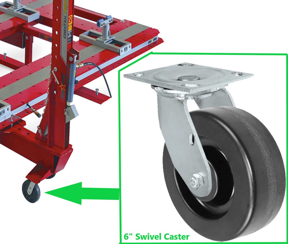 Cheetah Star A Liner Frame Machine- Pull Tower Swivel caster - 6" X 2"