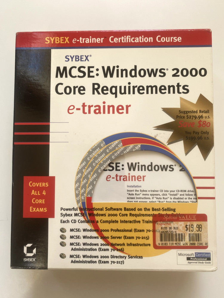 MSCE: Windows 2000 Core Requirements E-Trainer, Covers all 4 Core Exams, Sealed
