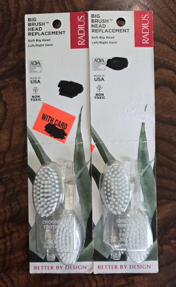 2 PACK- Radius Big Brush Head Replacement Soft Big Head 2 Ct
