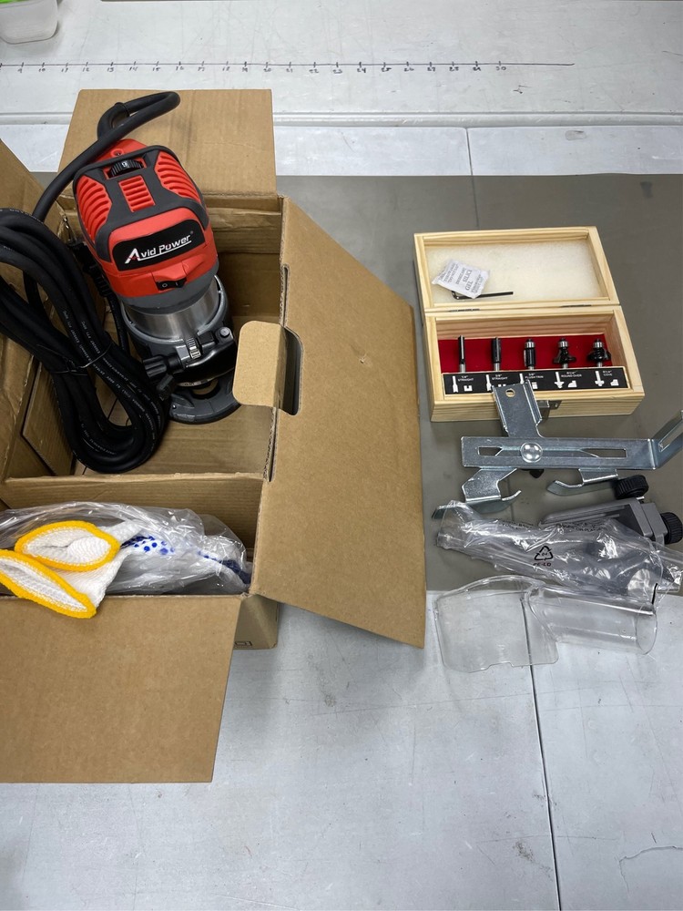 AVID POWER 6.5 Amp 1.25 HP Compact Router Tools for Woodworking, Fixed Base Wood