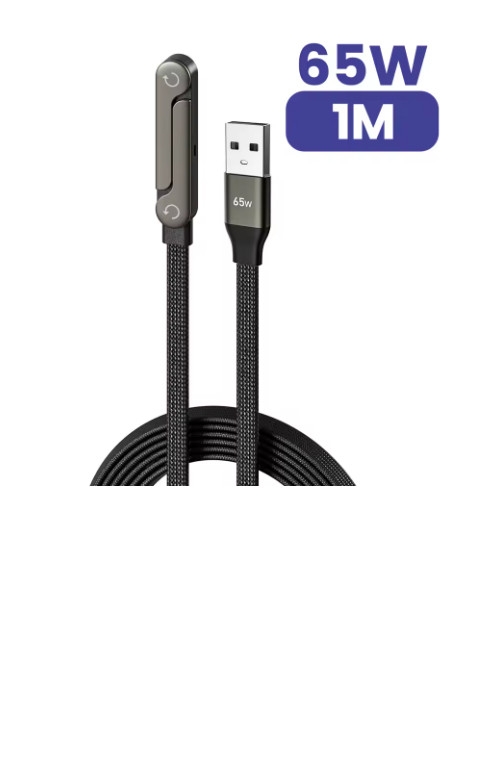 240W 2-in-1 USB-C Fast Charging Cable with Foldable Desktop Stand – Type-C Data