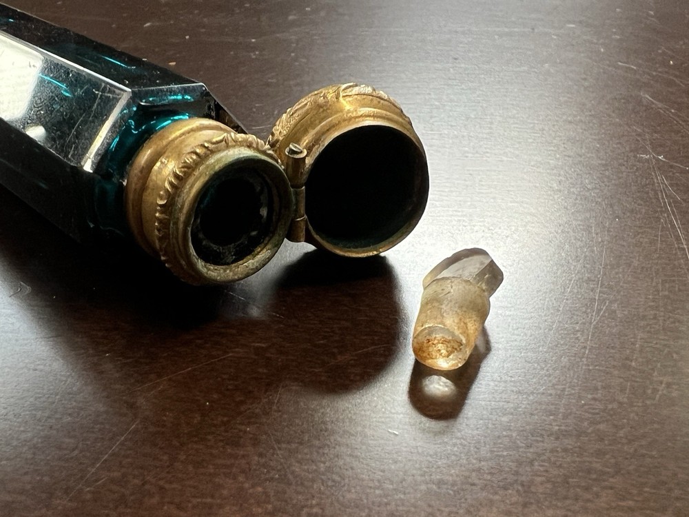Antique Double Ended Scent Bottle In Blue