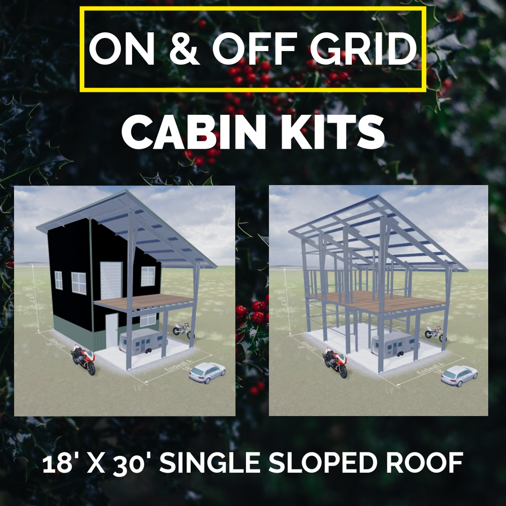 Architectural Plan Set for a Custom Designed 18 x 30 On/Off Grid Steel Cabin