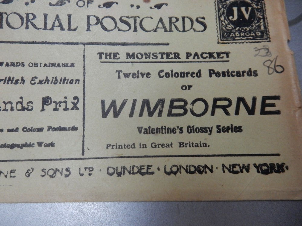 ENVELOPE Wimborne postcards TIRED AND EMPTY